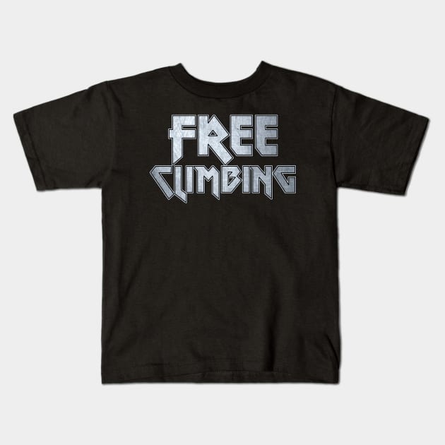 Free Climbing Kids T-Shirt by Erena Samohai